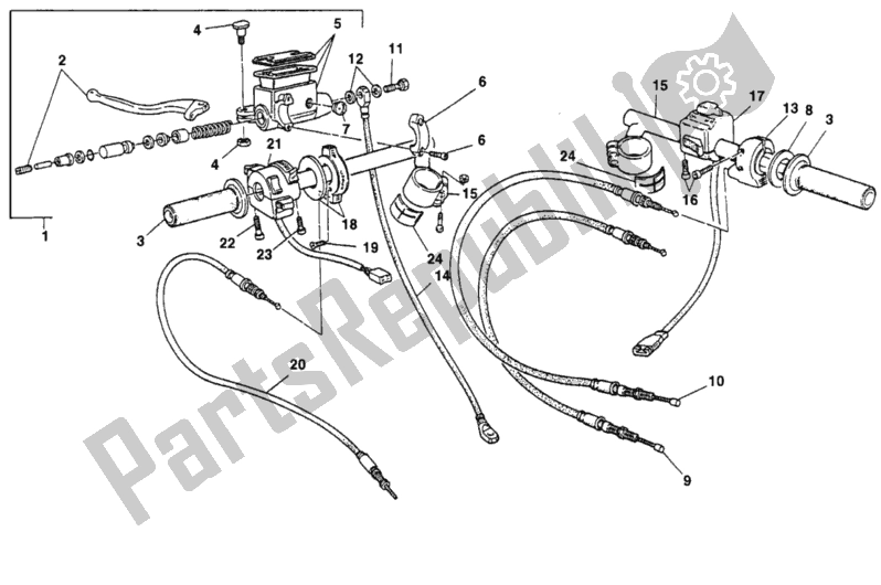 Todas as partes de Guidão do Ducati Supersport 900 SS USA 1998